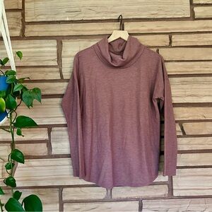 Waffle knit cowl/turtle neck top